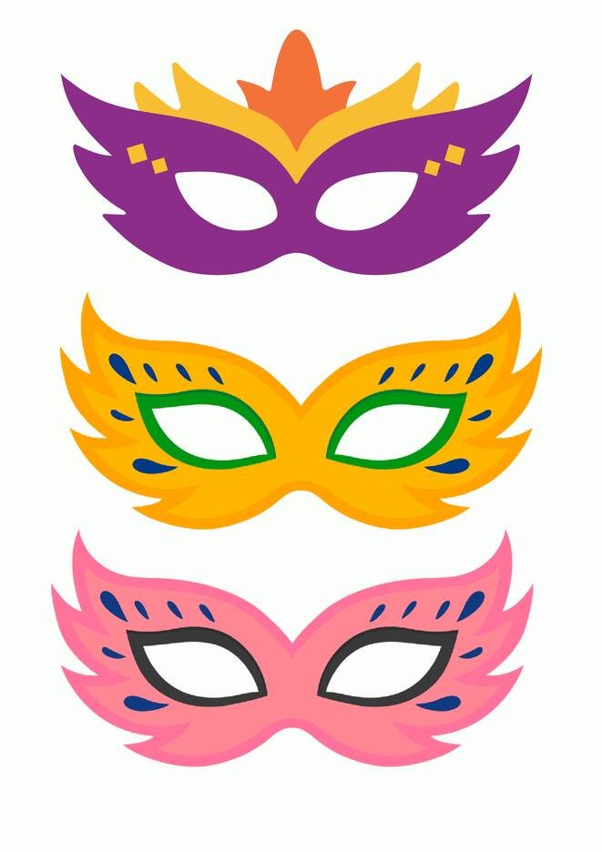 Máscaras de carnal para imprimir para alfabetização página 1